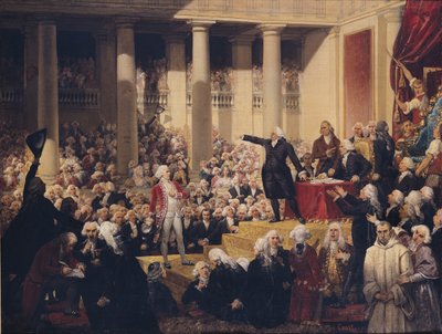Mirabeau en Monsieur de Dreux-Breze bij de Assemblee des Deputes, 23 juni 1789 door Joseph Desire Court